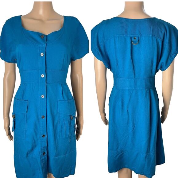 Maeve X Anthropologie Staysail Cargo Pocket Button Up Dress - Picture 1 of 13